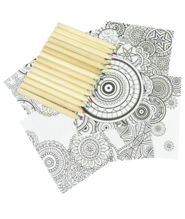 Kit à colorier personnalisé mandala avec crayons - Goodies eco responsable enfant