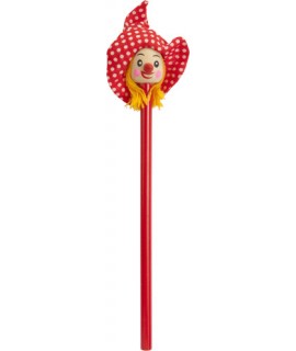 crayon papier rouge personnalisé avec tête de poupée