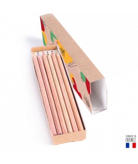 Fourreau 12 crayons personnalisé - Objet publicitaire coloriage - Goodies enfants éco responsable et made in france