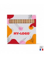 Boîte de 12 crayons de couleurs publicitaires