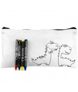 Trousse personnalisable à colorier - Goodies coloriage enfant avec dinosaures