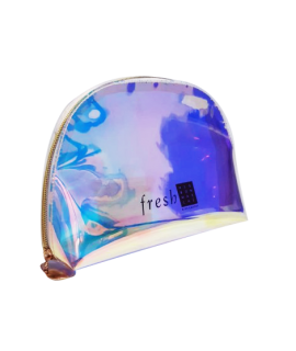 Iridescent pouch with Fresh logo, sold in the Le Bon Marché brand. Kit filled with Fresh products.