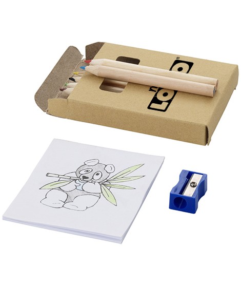 kit de coloriage personnalisé - coloriage + 6 crayons de couleur + taille crayon - Goodies coloriage enfant