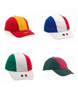 casquettes supporter personnalisée  aux couleur des drapeaux pays - casquette publicitaire de supporter foot