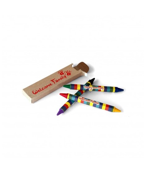 Crayons cire double mines, Cadeau publicitaire enfant