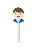Crayon de mine en bois avec gomme en forme d'enfant - Objet publicitaire enfant