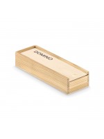 Domino personnalisable avec boîte en bois coulissante