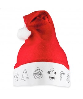 Santa's hat to be colored in
