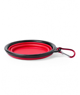 soft red walking canteen with carabiner