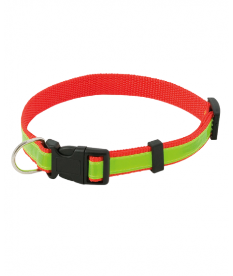 reflective dog collar, customizable collar, dog safety collar, red collar