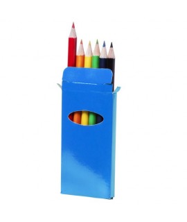 Boite de crayons de couleur bleue à personnaliser - objet promotionnel enfant