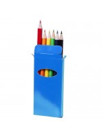 Boite de crayons de couleur bleue à personnaliser - objet promotionnel enfant