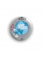 Smurf badge with the slogan save our blue planet to personalize with your logo