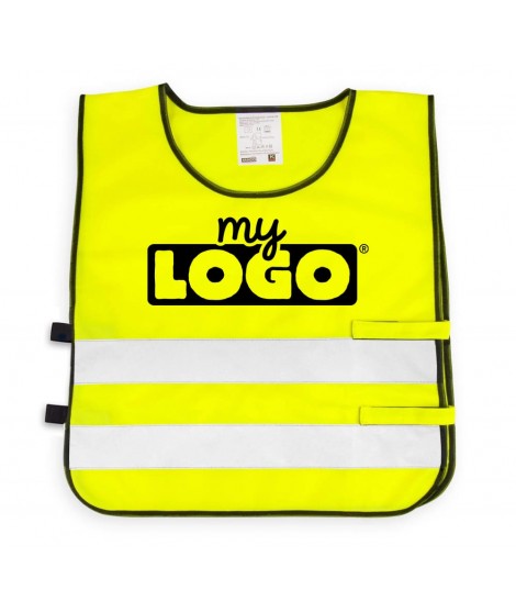 Fluorescent yellow vest to personalize - advertising item for children
