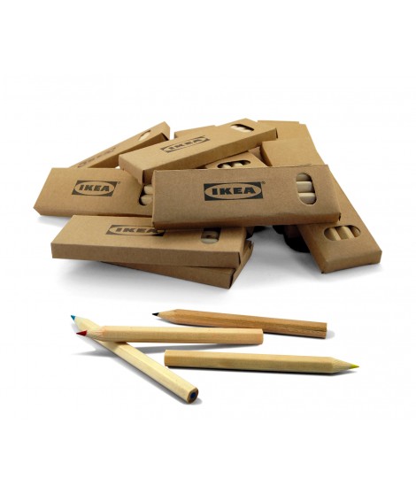 Boîte kraft personnalisée de crayons de couleur pour Ikea - boîte kraft publicitaire avec crayons - prime enfant classique