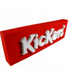 bloc logo pvc personnalisé prêt à porter pour la marque Kickers