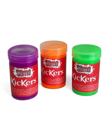 Pot slime avec étiquette personnalisé pour la marque Kickers