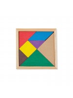 Tangram à personnaliser - puzzle  et jeu en bois - cadeau publicitaire enfant