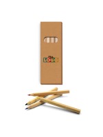 Boîte personnalisée de 4 crayons de couleur en bois naturel pour enfants - Goodies coloriage