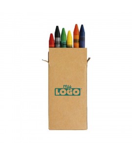 Boîte de crayons gras personnalisable - objet pub enfant de coloriage - crayons cire personnalisés