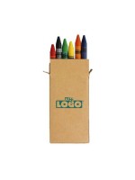 Boîte de crayons gras personnalisable - objet pub enfant de coloriage - crayons cire personnalisés