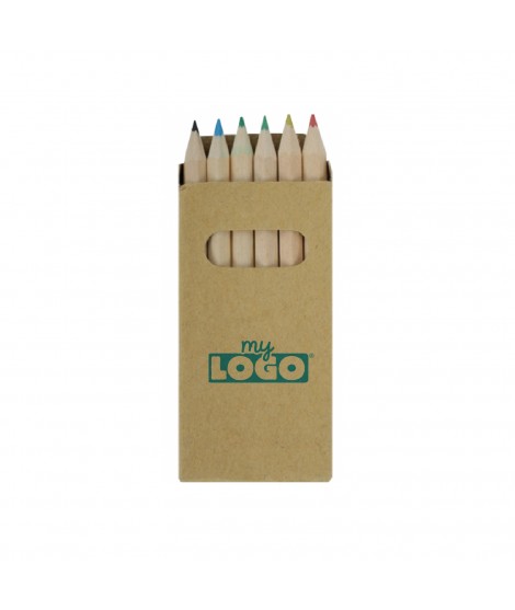 Boîte de crayons personnalisable en kraft - Cadeau publicitaire pour menus enfants - Goodies coloriage - Goodies écologique