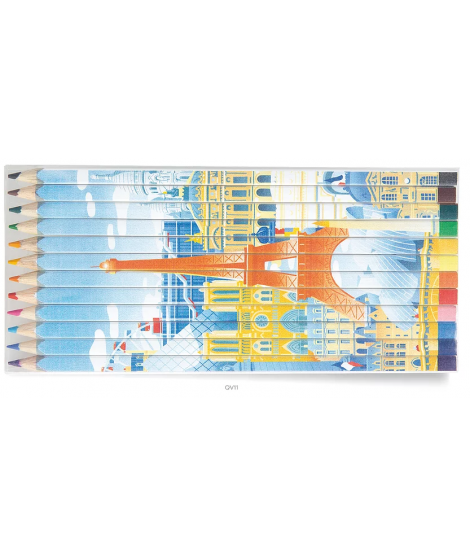 Set de 12 crayons puzzle, objet publicitaire made in France