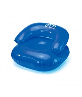 Fauteuil gonflable personnalisé pour piscine et plage - Cadeau promotionnel été couleur bleue